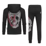 philipp plein survetement  hoodie coton half-q skull